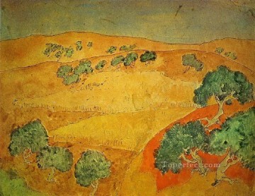 パブロ・ピカソ Painting - バルセロナの風景 夏 1902 年キュビズム パブロ・ピカソ